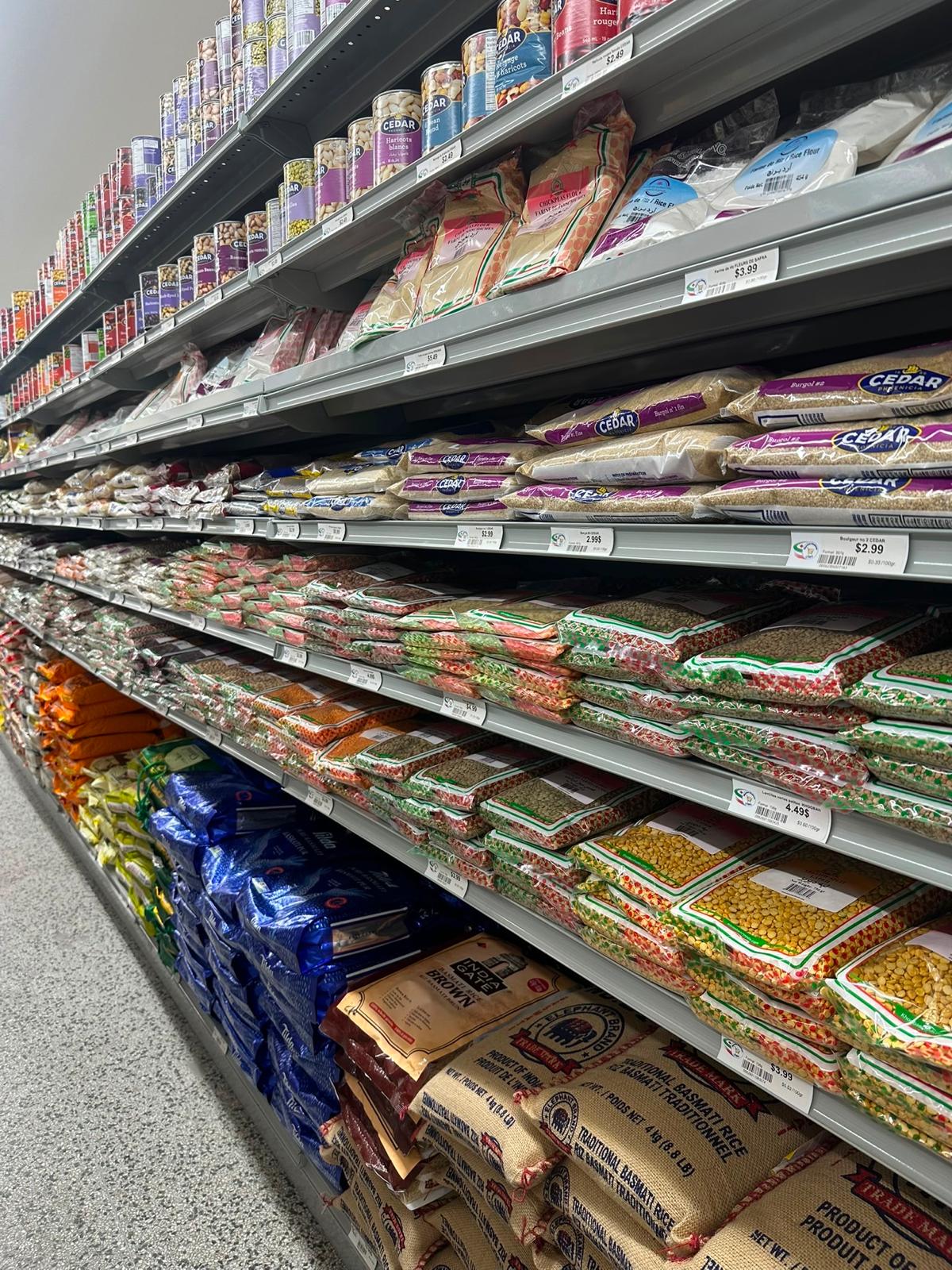 Rice, beans and pantry aisle