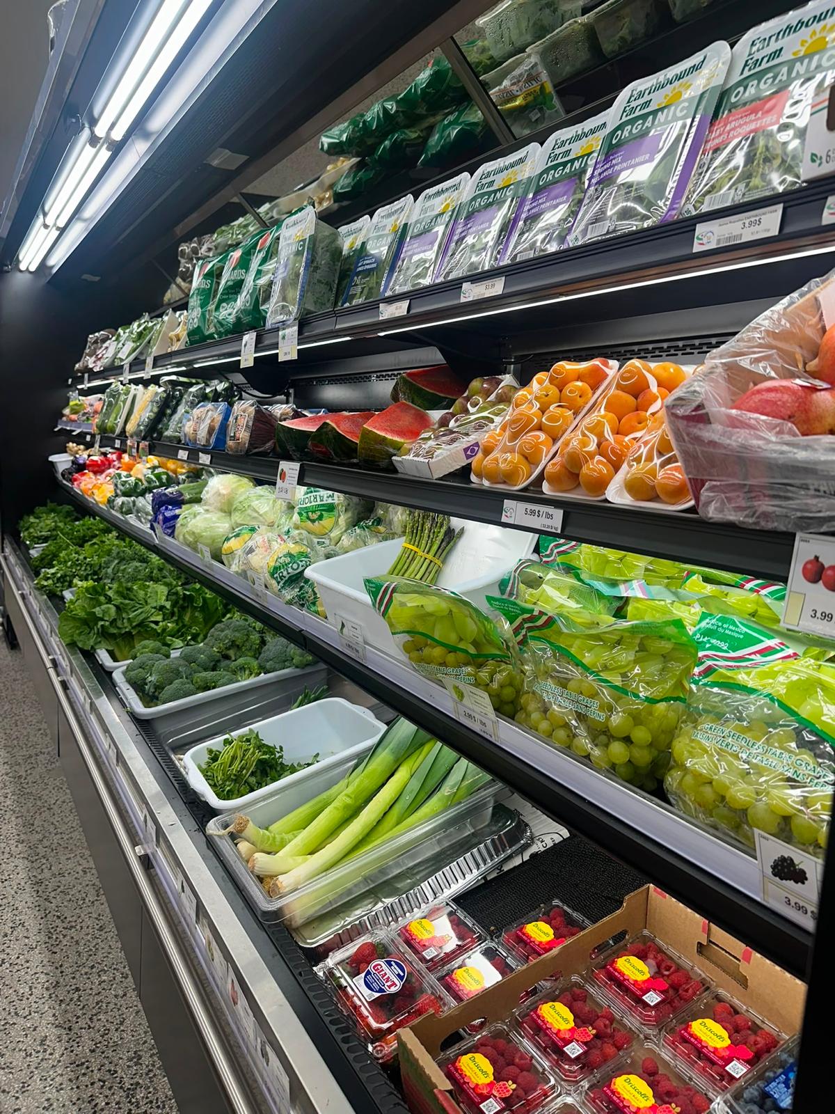 Fresh produce wall